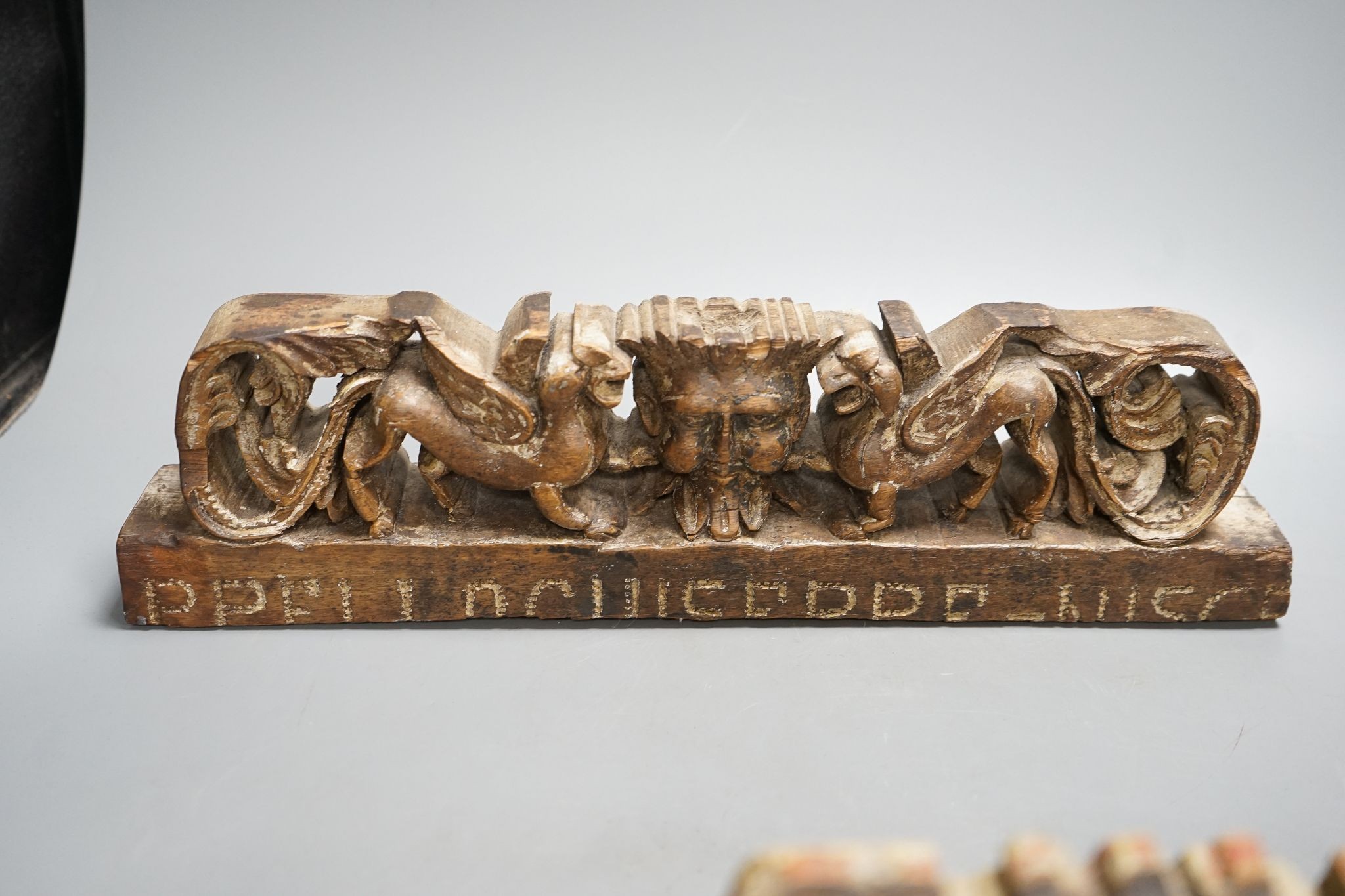 Two 19th century Sicilian wooden carvings, 40.5cm